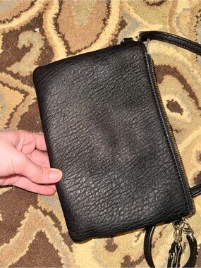 Express Black Leather Crossbody Bag